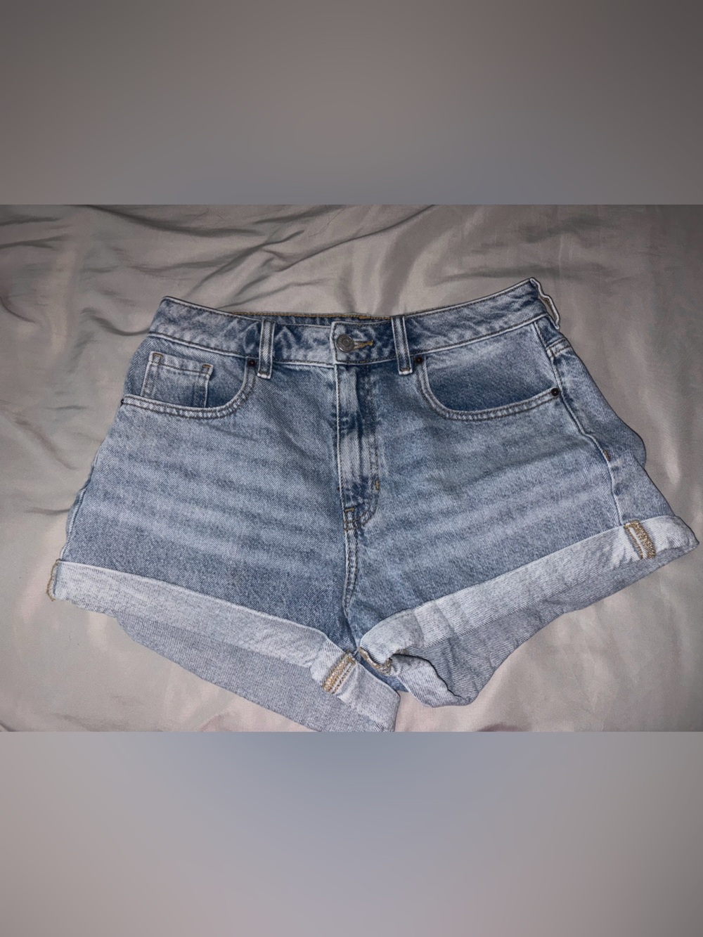PacSun Faded Blue High-Rise Denim Shorts